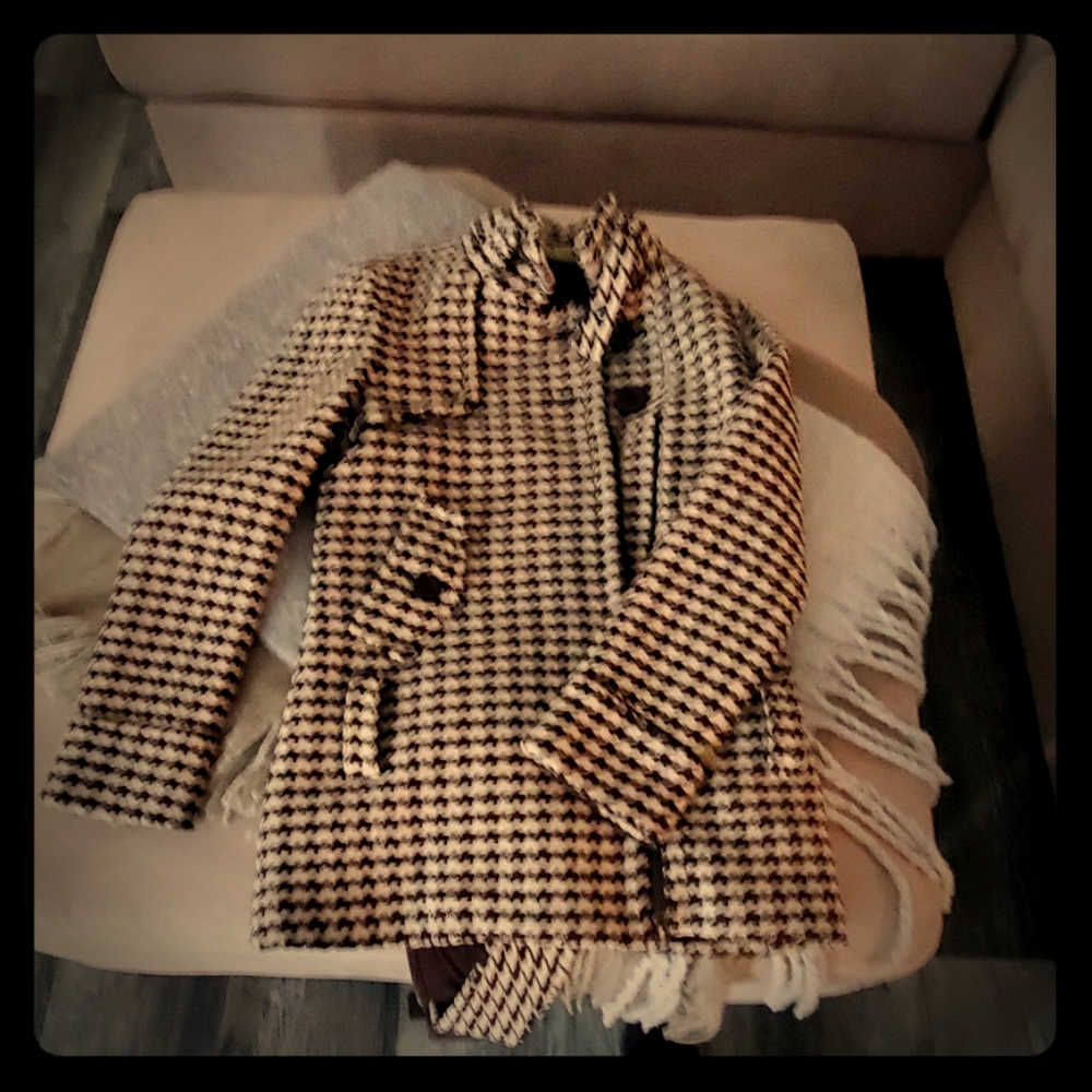 Soia & Kyo herringbone wool coat. Petite Small